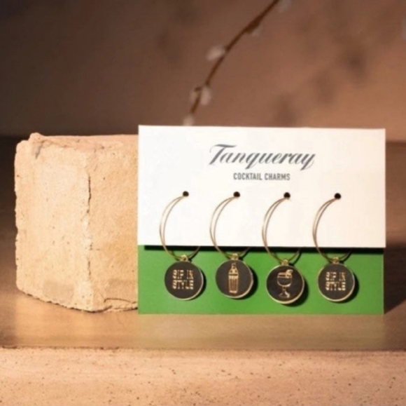 TANQUERAY Golden Cocktail Charms Stemmed Drink Glassware Whine Glass Accessory - Picture 3 of 9